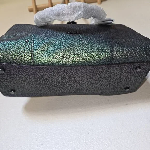 Coach Mercer 24 Iridescent Hologram Leather Satchel Crossbody NWT Auth - Picture 16 of 16